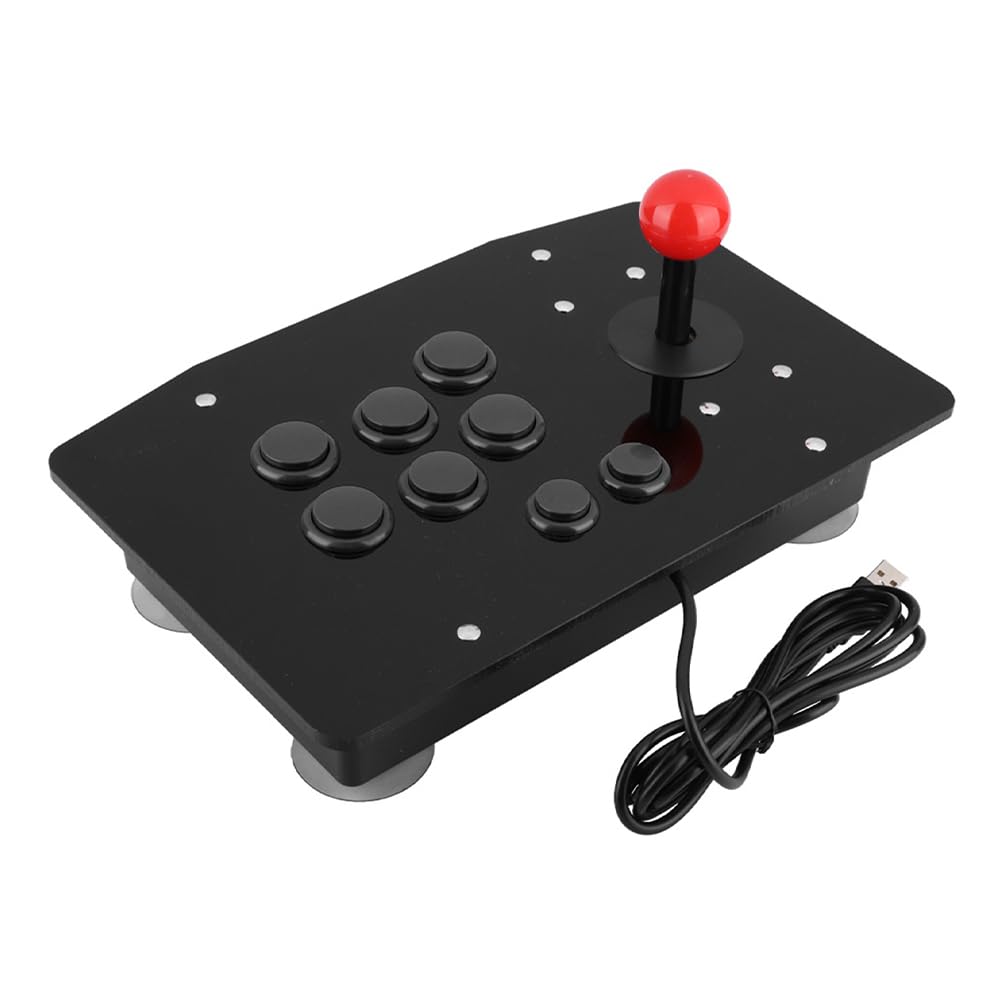 Joyzan Arcade Stick, Joystick Arcade da Gioco a 8 Pulsanti Fighting Street Rocker Fighter Maniglia Fisso Grande Pannello Maniglia Rotazione Controller Parti Ricambio Stile Competizio 29,6x19,7x11,5cm