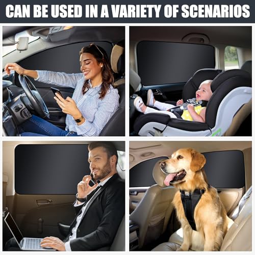Image of ZATOOTO Side Window Sun Shade - 4 Pack Car Window Covers 99% UV Light Block Car Curtains Magnetic Side Window Sun Shade Keeps Cooler for Breastfeeding, Taking a nap, Changing Clothes, Camping
