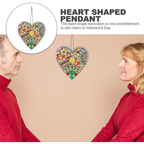 ABOOFAN Heart Ornament Resin Heart Shaped Hanging Pendants Front Door Wreath Welcome Sign Mexican Wall Decorations For Wedding Front Door Window - Image 4