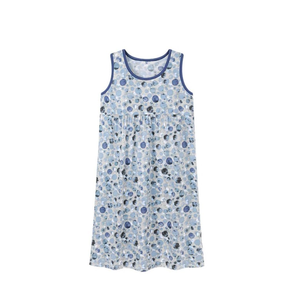 SWEPER Camisón para Mujer - Camisón De Algodón Tejido De M-4Xl De Verano Sexy para Mujer, Camisón con Tirantes Y Almohadilla En El Pecho, Camisón Floral