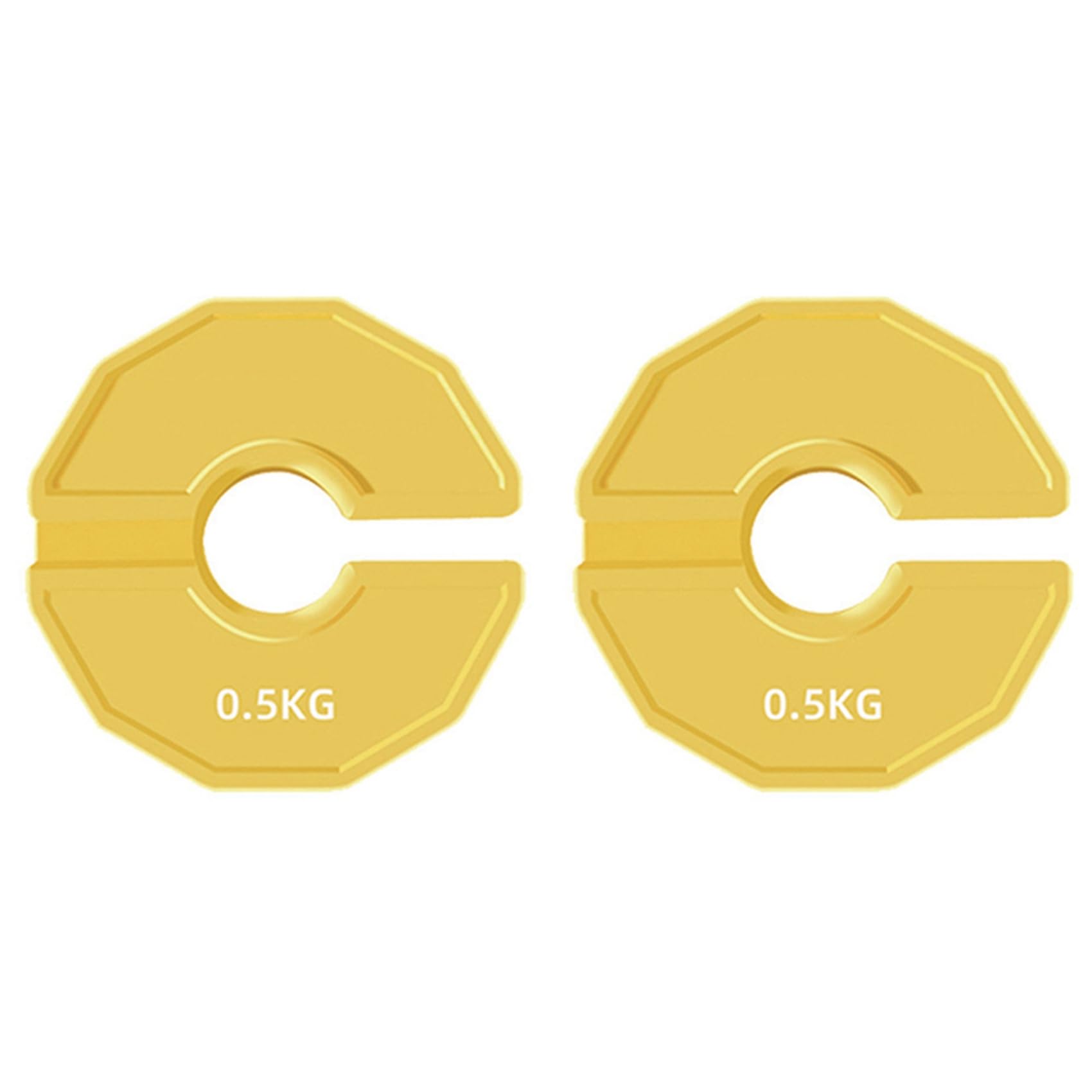 Yuyyurt 2Pcs Gym Micro-Type Plates Dumbbell Fractional Weight Plate Rubber Fractional Weight Plates Add-on Change Yellow 0.5KG