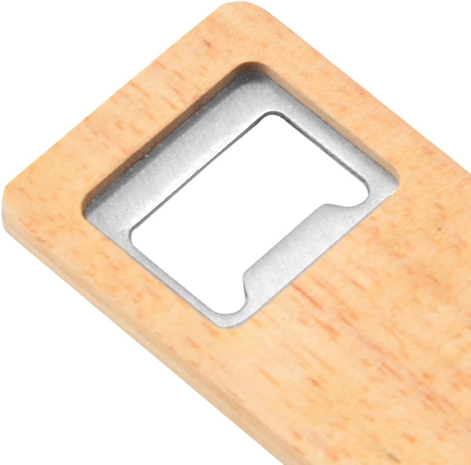40パック木製ビール栓抜き木製ハンドルコルク栓抜きステンレス鋼スクエアオープナーバーキッチンアクセサリーパーティーギフト
