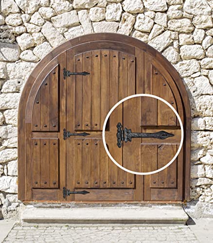 Akatva T Hinge Set - 2 Piece Gate Hinges For Wooden Fences Heavy Duty - Barn Hinges For Doors - Black Hinges – Hinges For Shed Door - Door Hinges Black Matte - Hinges Outdoor - Fence Strap Hinge Set #TOP2