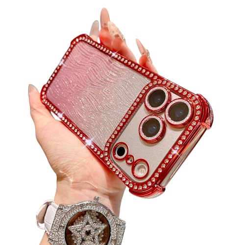 HJXFlying �K�p iPhone 16 Pro �P�[�X�A�L���L�����C���X�g�[�� �O���b�^�[�䎆�t�� �o���p�[ �ϏՌ� �X���� �ی�P�[�X ���f�B�[�X ��������(Glitter Case) - �S�[���h
