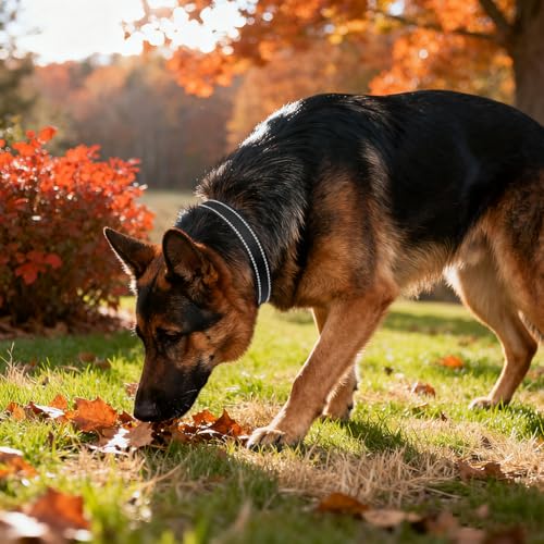 Taglory Hundehalsband, Weich Gepolstertes Neopren Nylon Hunde Halsband für Extra Große Hunde, Verstellbar und Reflektierend für das Training, Schwarz