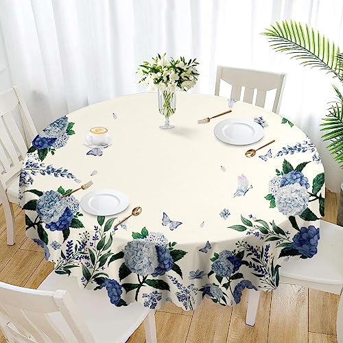 Eikione Round Tablecloth 70inch Floral Table Cloth, Colorful Tablecloths Polyester Waterproof Stain Wrinkle Free, Table Cover for Home Kitchen Dining Party Patio Decor