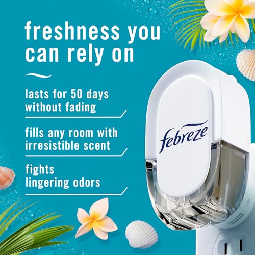 Image of Febreze, Odor-Fighting Fade Defy Plug Air Freshener Refill, Bora Bora, 0.87 Fl Oz