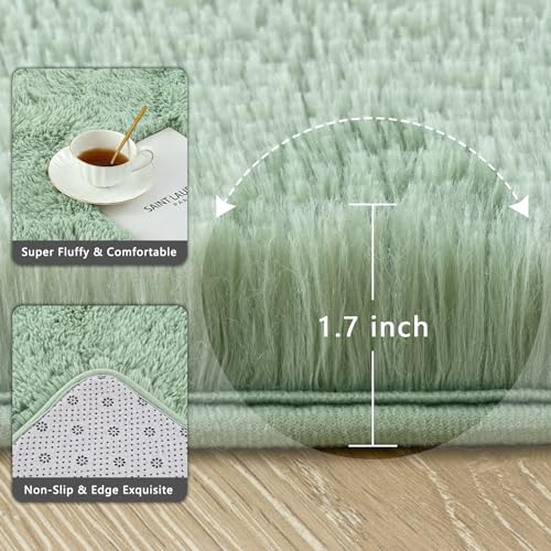 Tapete Verde Zedrew 2x4 pies para dormitorio y sala miniatura 3