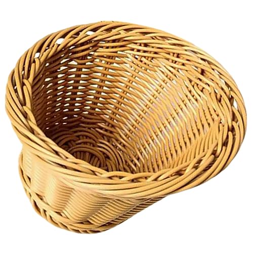 COLLBATH Rattan Basket Vegetable Organizer Woven Bread Basket Bread Holder Multi-function Basket Rattan Bread Bowl Home Basket Woven Fruit Bowl Woven Breads Baskets Fruits Basket