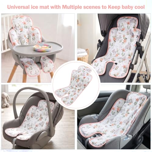 Image of Gel Car Seat Cooler Pad,1pack Double Sides-Universal Baby Stroller Ice Cushion Cooler Mat,Summer Cooling Seat Liner,Multifunctional Suitable for Baby Dining Chair,Child Safety Seat (Rabbit+Flower)