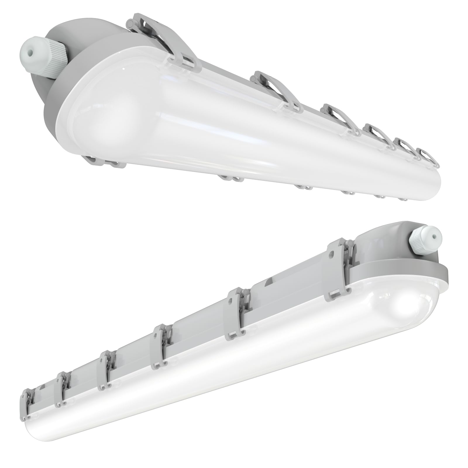 4FT LED Vapor Tight Light Fixture 6600LM Shop Lights 60W/50W/40W/30W Power Selectable 6500K, IP65 Waterproof Led Lights for Parking Garage Car Wash Warehouse, 2-Pack