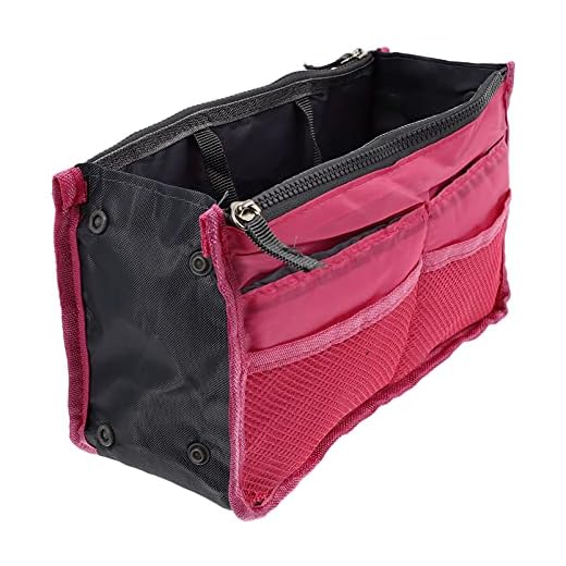 jojofuny Bolsa de Inserción Organizadora de Bolso: Bolsa de Nailon con Cremallera Bolso Formador Insertar Bolsa de Forro en Bolsa Hobo Bolsa de Almacenamiento Divisor de Monedero