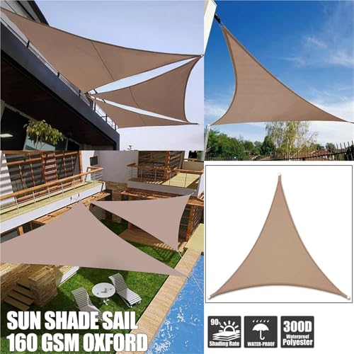 Voile d'ombrage triangulaire imperméable 4x4x4m en polyester pour jardin - 4
