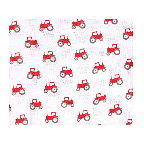 Image of Hudson Baby Unisex Baby Cotton Muslin Swaddle Blankets, Boy Farm Animals, 3-Pack