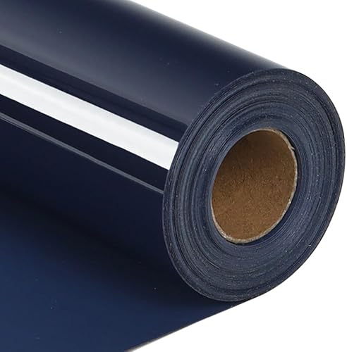 guangyintong Rollos de vinilo de transferencia de calor, vinilo HTV de 12 pulgadas x 25 pies para camisas, vinilo azul marino para planchar en todas