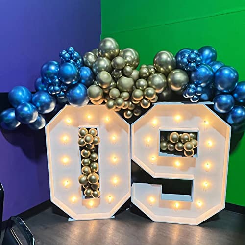 Bezente Blue Metallic Chrome Latex Balloons, 100 Pack 12 inch Round Helium Blue Balloons for Birthday Baby Shower Wedding Graduation Party Decorations - 7