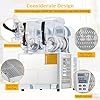 Huloretions Commercial Slushie Machine – Dual 4L Food-Safe PC Tanks, 370W Stainless Steel Frozen Drink & Margarita Maker, Self-Cleaning, for Restaurant/Cafe/Bar/Home – White, 4L*2 (7.2L), 370W