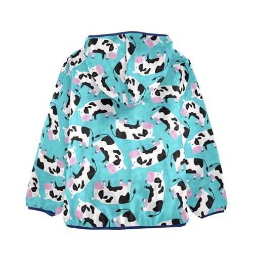 Cow Girls Fleece Jacket Girls Fall Jacket Girls Zip Up Hoodie Girls Sherpa Jacket 2-10T2