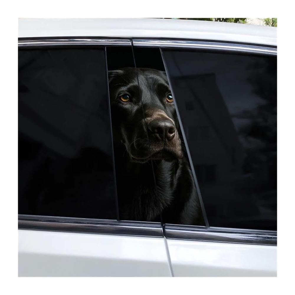 Decorative Items 2pcs Dobermann Shepherd Dog DIY Car Door Pillar Vinyl Decal Covering Scratched(N)