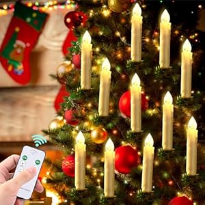 RaceGT 20 Pcs Flameless LED Window Candles with Remote, Clip On Candle Lights for Christmas Tree, Timer, Battery Operated RaceGT 20 Pcs Flameless LED Window Candles with Remote Clip On Candle Lights for Christmas Tree Timer Battery Operated