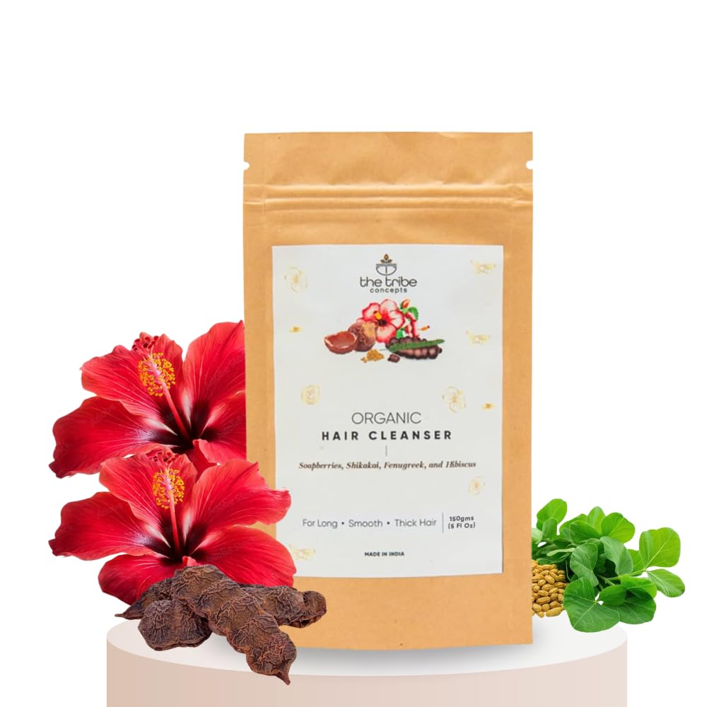 The Tribe Concepts Organic Hair Cleanser With Shikakai Amla and Hibiscus for Long, Smother & Thick Hair, 100% Chemical Free & Natural - 150 gm-image-15