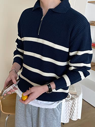 men's pullover sweaters Striped Pattern Neck Fallweater Without Tee4