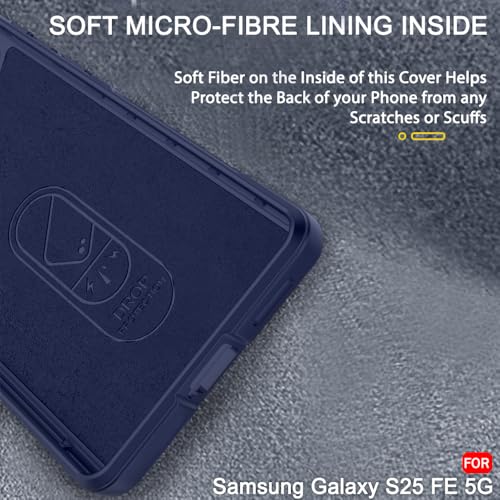 Image of TheGiftKart Liquid Silicon Back Cover Case for Samsung Galaxy S25 FE 5G | Shockproof Military Grade Protection | Micro-Fibre Cloth On Inner Side | Built-in Anti-Slip Grip Back Cover Case (TPU, Blue)
