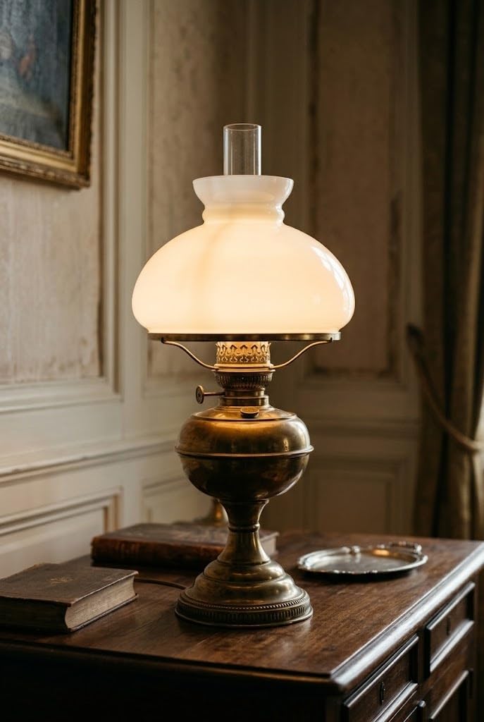 Ersatzglas für Lampen und Lampen, Lampenschirme, aus Eisen und Messing Durchmesser 20 cm, Weiß Beleuchtung