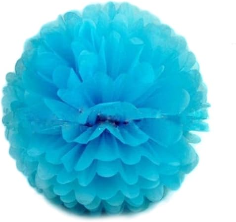 Amazon Yuelian Tm ペーパーフラワー ペーパーポンポン 紙 飾りつけ 花飾り 結婚式 パーティー装飾 天井 ペーパーアイテム 5ヶセット ブルー cm パーティーグッズ おもちゃ