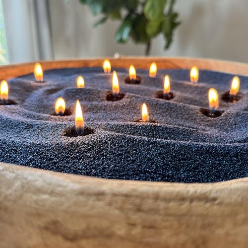 Foton Pearled Candle Colored 18 Oz - Navy Blue Unscented Non Toxic Luxury Long Lasting Powder Wax Sand Candles up to 120 Hours - Refillable Pearl Candle Sand with 30 Wicks for Candles Making - Image 4
