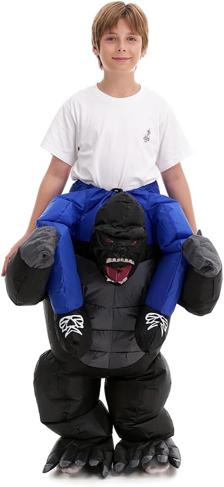 HSCTEK Child Inflatable Gorilla Piggy Back Rider Costume