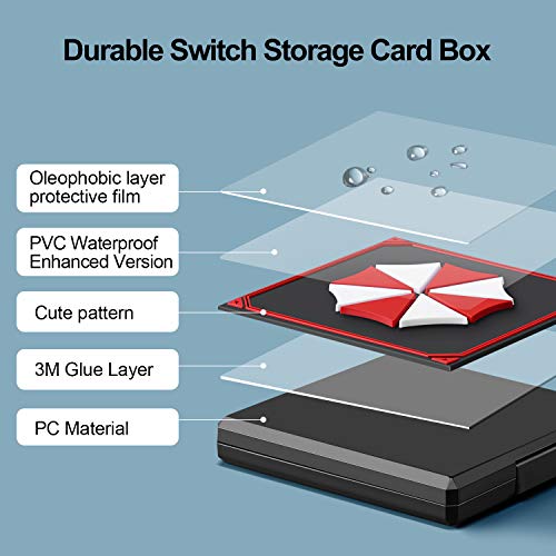 JINGDU Game Card Case for Nintendo Switch,Portable & Thin Hard Shell Box, Protective Shockproof Cartridge Holder Carrying Storage Case Box with 12 Cartridge Slots for Switch NS NX,Biochemical Theme