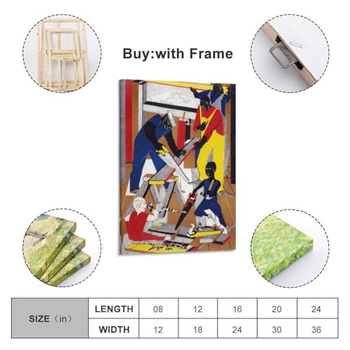 Jacob Lawrence Painter Masterpiece Poster Workshop 1972 toile art de 20 x 30 cm - 2