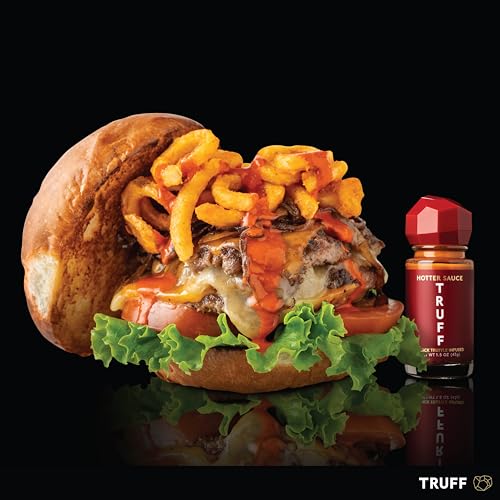 Image of TRUFF Hotter Sauce 4-Pack Mini Set, Portable Travel Bottles of Gourmet Hot Sauce, Black Truffle and Chili Peppers, Gift Idea for the Hot Sauce Fans, An Ultra Unique Flavor Experience (1.5 oz, 4 count)