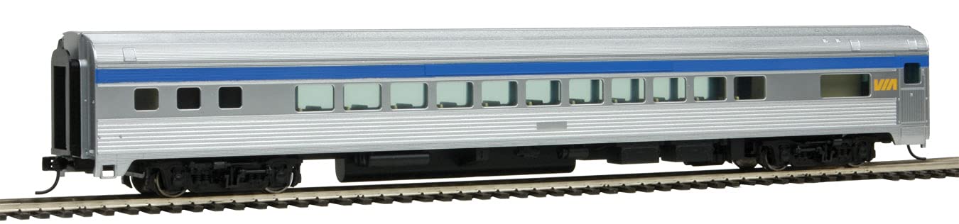 Walthers 30205 85' Budd Small-Window Coach - Ready to Run - Via Rail Canada (Silver, Blue, Yellow)