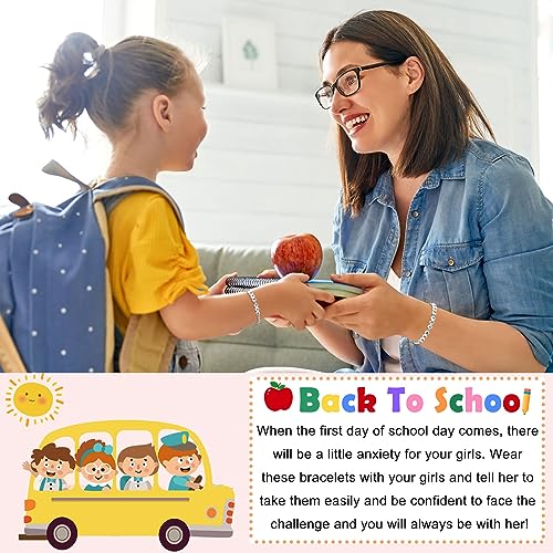 PINKDODO Back to School Gifts Silver Beads Mother Daughter First Day of School Bracelets2