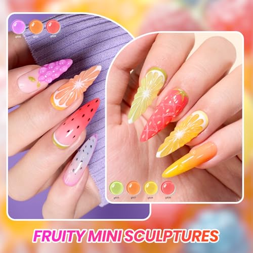 Image of Beetles Candy Spritz Neon Gel Nail Polish Set - 6 Colors Summer Jelly Gel | Nail Kit Yellow Orange Red Purple Blue Green Sheer Translucent Effect Soak Off UV Nail Art Gift Manicure for Women