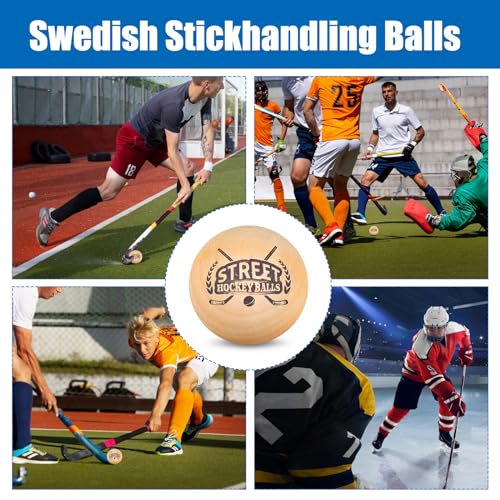 image for DLUGOPIS 6 Pack Swedish Stickhandling Balls Hockey Balls Street Hardwo