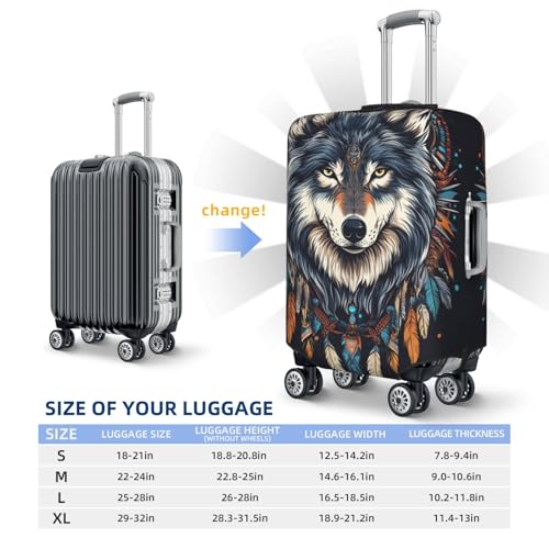 Majestic Wolf Head Aesthetics Elastic Travel Luggage Covers Dustproof Scratch-Resistant Suitcase Protector Fit 22-24 Inch4