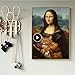 Produktbild Danjiao Leinwand Kunst Abstrakte Mona Lisa Umarmung Katze Nodic Poster Und Druck Moderne Bild Wand Große Poster Für Wohnzimmer Wohnkultur Wohnzimmer 60x90cm