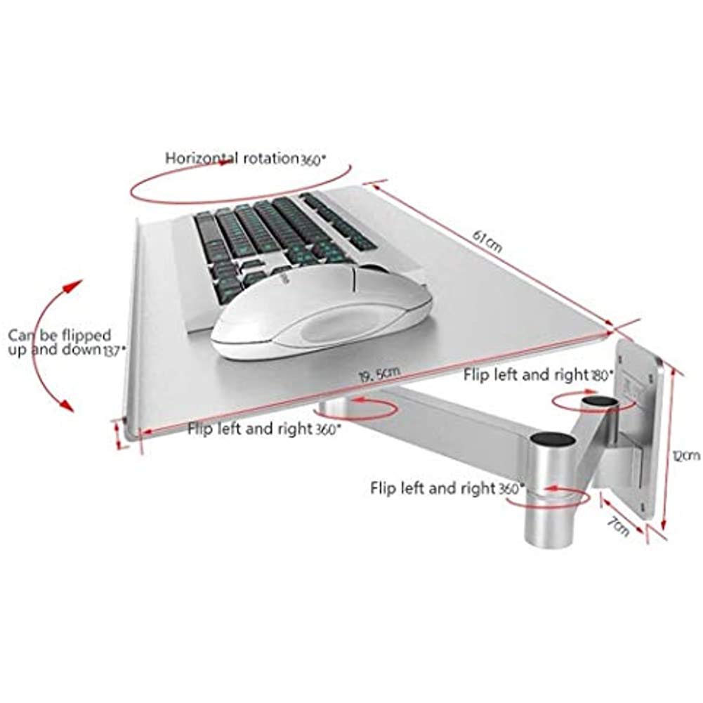 YXZN Onder bureau toetsenbord lade toetsenbord laden platforms met muis, Computer Stand Verstelbare Lade Klem Bureau Clip op Slide Ergonomische Sliding Extender Verwijderbare