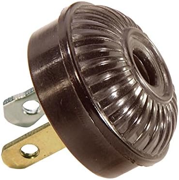 Brown Acorn Early Electric Style Bakelite Plug Featuring Mid-Century Vintage Design Lamp Plug, Polarized, Screw terminals, Vintage lamp Cord Plug 120V 16 to 18 Gauge Male Nema 1-15 Cord Plug