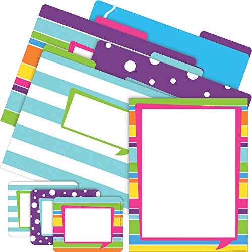 Barker Creek - Office Products Get Organized Office Kit - Happy with 12 Fashion File Folders (BC-0114)