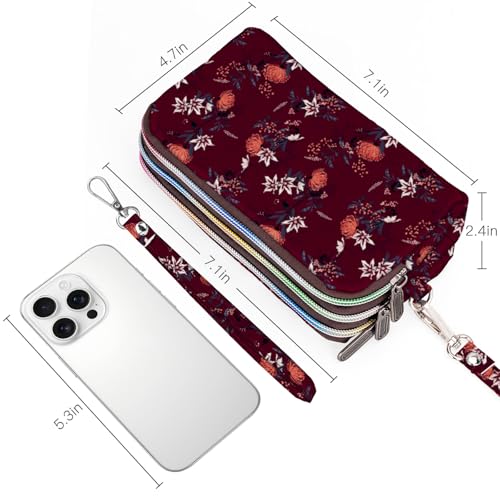 Image of BIAOTIE Large Capacity Wristlet Wallet - Women Printed Nylon Waterproof Handbag Clutch Purse