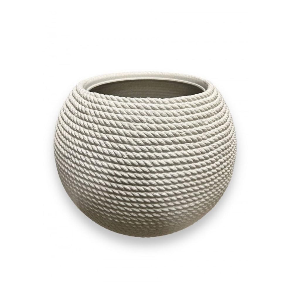 Vaso in resina Sfera Bali effetto corda d50x42 cm Colore Corda