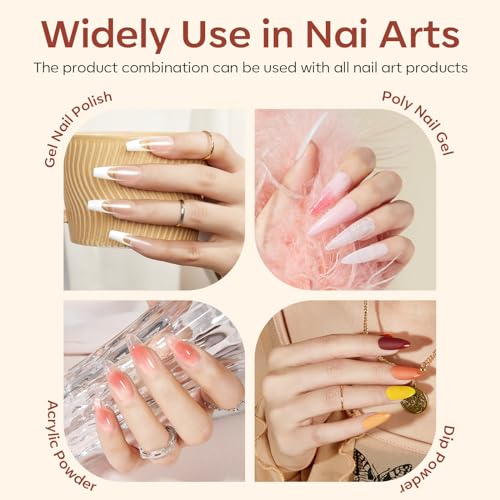 Image of modelones Gel Base Top Coat Set with Dehydrator, 3 Pcs No Wipe Diamond Super Shiny Top Coat Nail Art Prep Kit