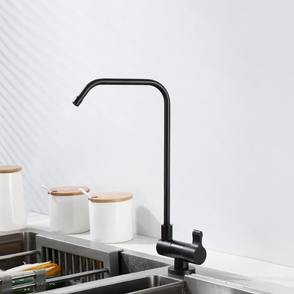 Aycdl Nero Kitchen Faucets Water Filter Faucet With 360° Rotation Folding Reverse Osmosis Utility Sink Faucet,Chrome-Black,-A