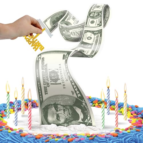 BEST PARTY EVER! Cash Stash Cake Surprise Candle Set, Pull Out Money Box for Birth Day Cakes with 24 Candles, Holds Up to 40+ Bills, Birthday Topper