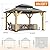 GARTOO 10’x 12’ Outdoor Wood Gazebo - Patio Hardtop Gazebo Permanent Wooden Pavilion with Galvanized Steel Double Roof, Cedar Wooden Gazebos for Garden, Lawn, Poolside, Backyard Deck