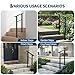 IDEALHOUSE 2 Step Outdoor Stair Handrail Kit, Black Aluminum & Iron Construction for Porch Steps, Easy Tool-Assembly Safety Railing, All Hardware & Gloves Included (1 Pack)